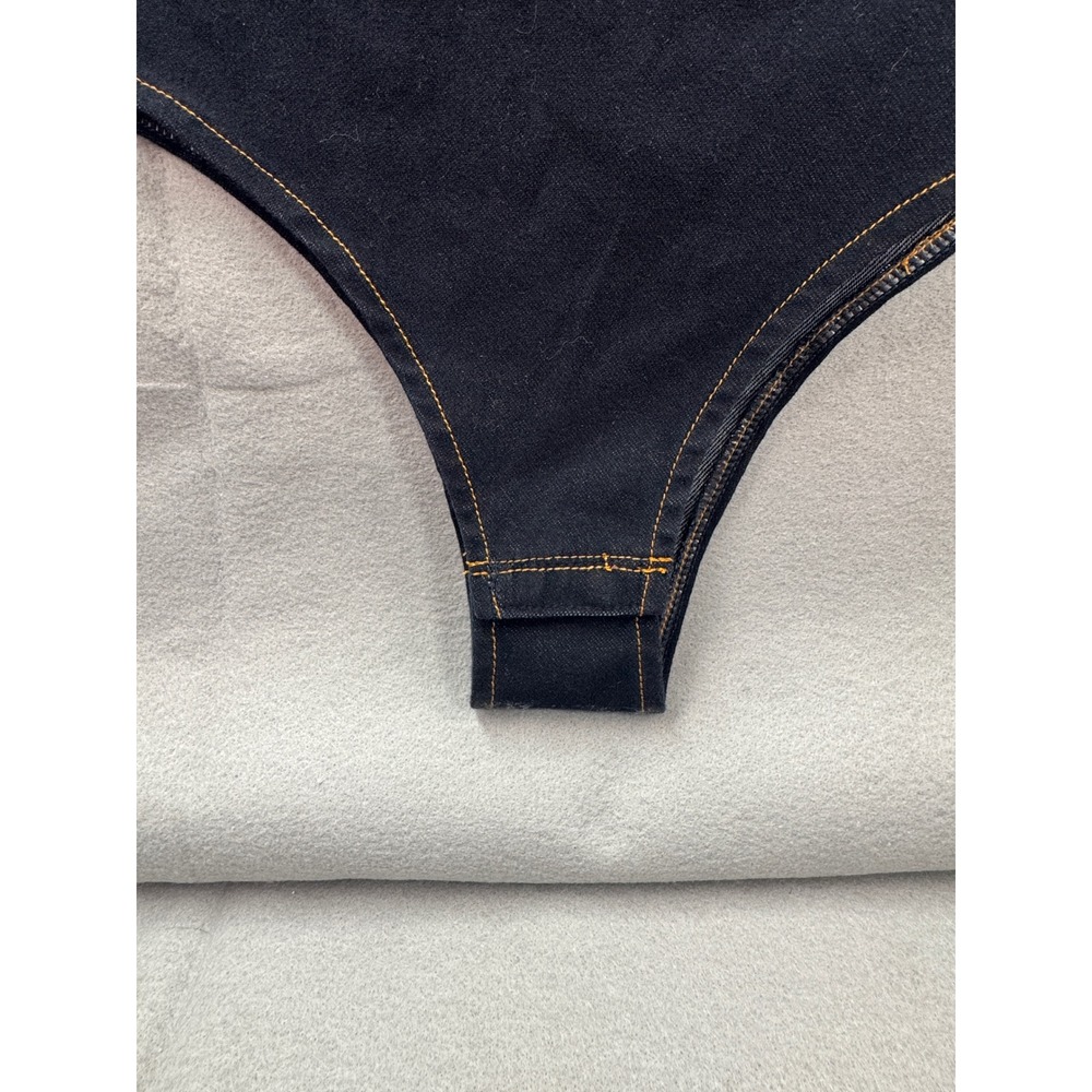 Baby Phat Denim Bodysuit 2X Rhinestone Logo Thong Snap Crotch NWT Y2K Baddie - Picture 6 of 15